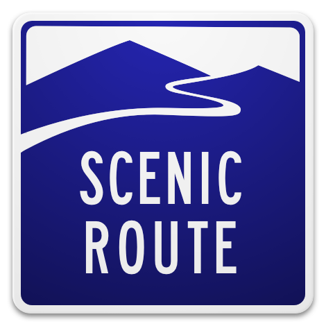scenic route road sign
